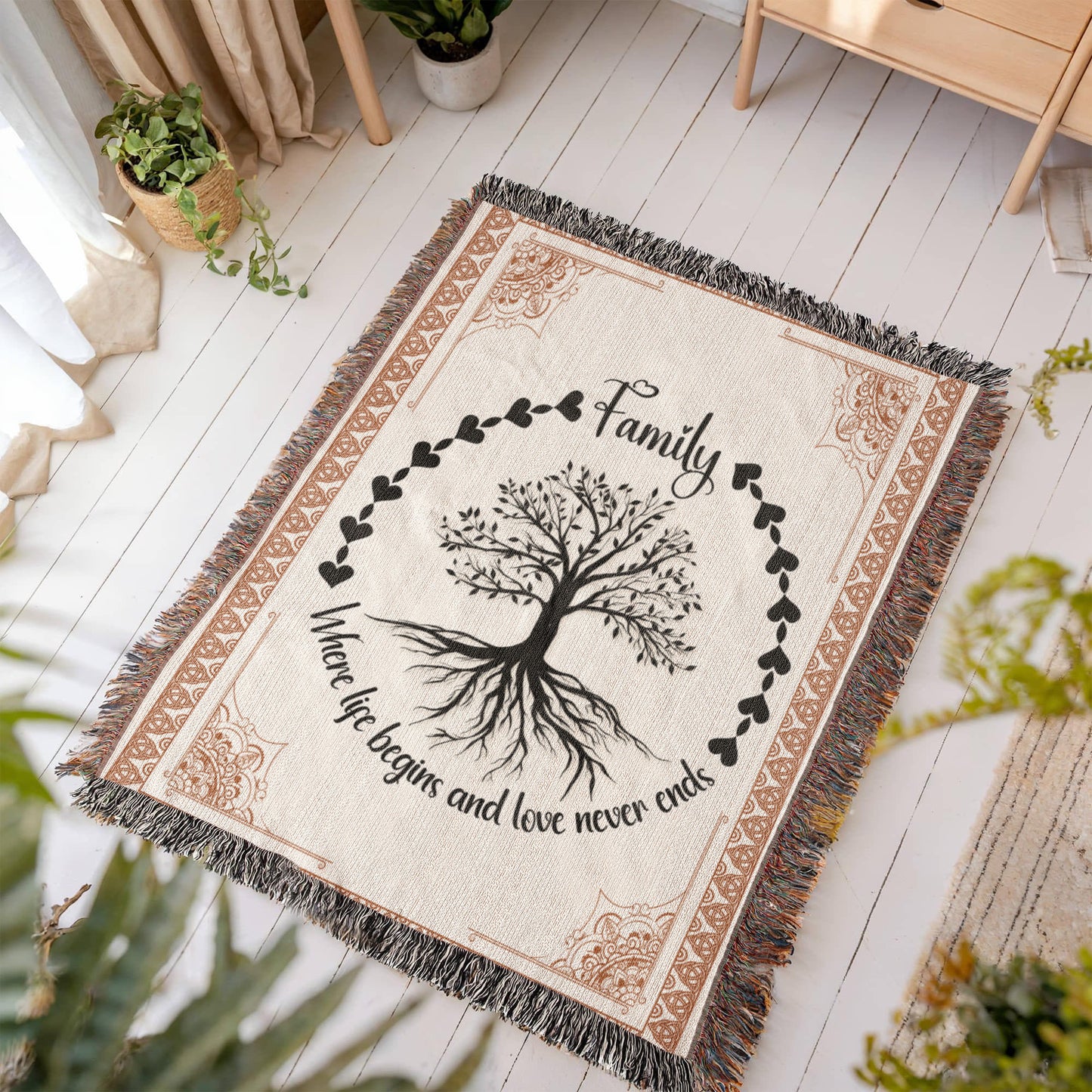 Family Roots, Celtic Tree Woven Blanket