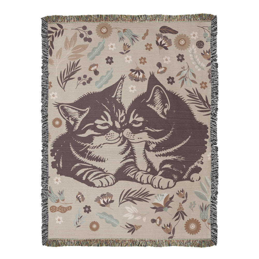 Snuggling Kitties - Woven Blanket